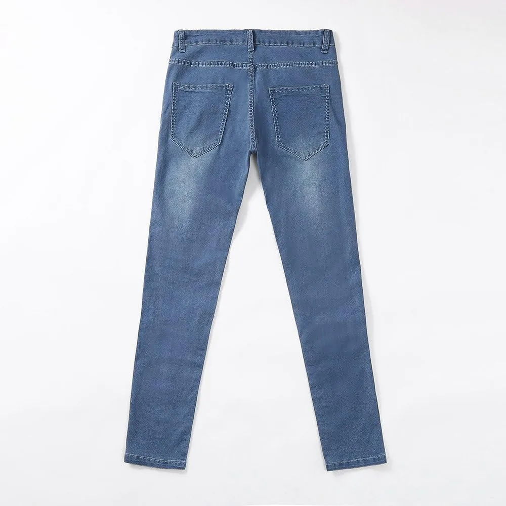 aihihe Design Jeans Pants for Men Mens Jeans Relaxed fit Stretch Mens Blue Jeans Stretch Waist Big and Tall Blue Jeans