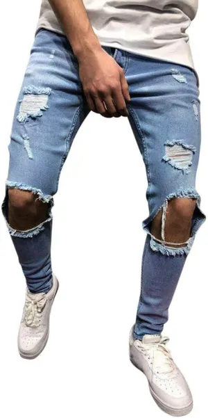 aihihe Design Jeans Pants for Men Mens Jeans Relaxed fit Stretch Mens Blue Jeans Stretch Waist Big and Tall Blue Jeans