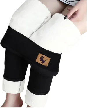 aihihe Women's Plus Size Warm Fleece Sherpa Lined Leggings 2023 Winter Thermal Tights Tummy Control Soft Casual Bottoms