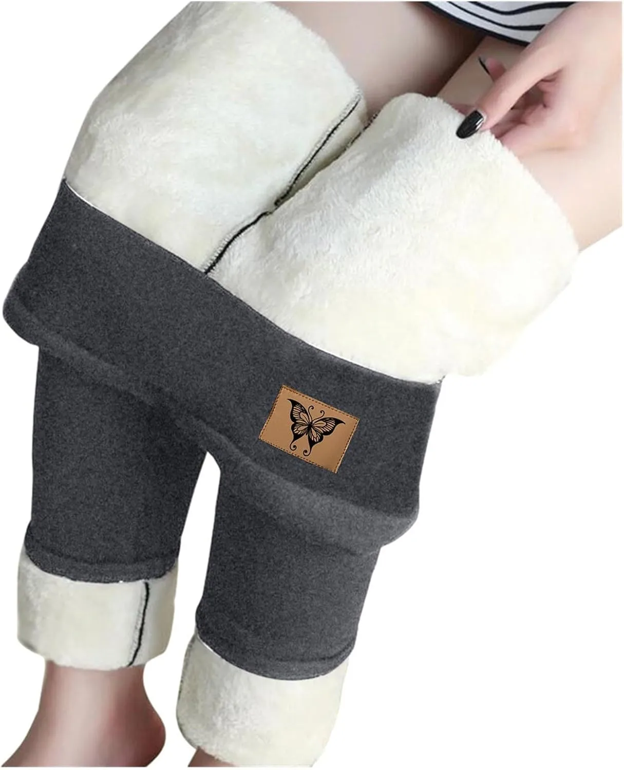 aihihe Women's Plus Size Warm Fleece Sherpa Lined Leggings 2023 Winter Thermal Tights Tummy Control Soft Casual Bottoms
