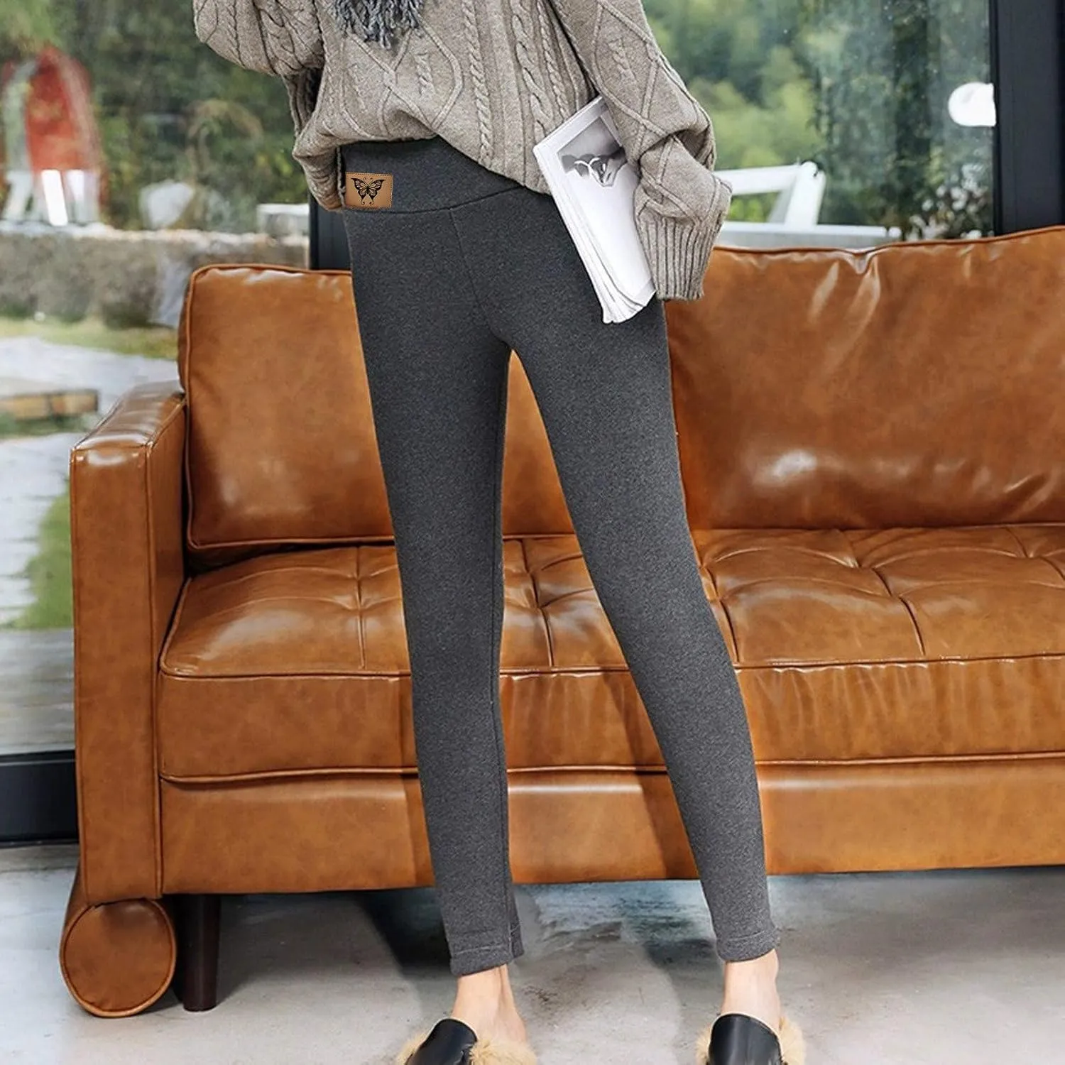 aihihe Women's Plus Size Warm Fleece Sherpa Lined Leggings 2023 Winter Thermal Tights Tummy Control Soft Casual Bottoms