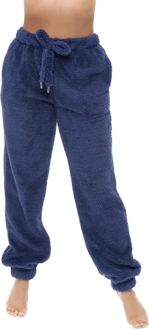 Alexander Del Rossa Women's Sherpa Fleece Joggers Sweatpants with Drawstring, Sleep Pants with Pockets