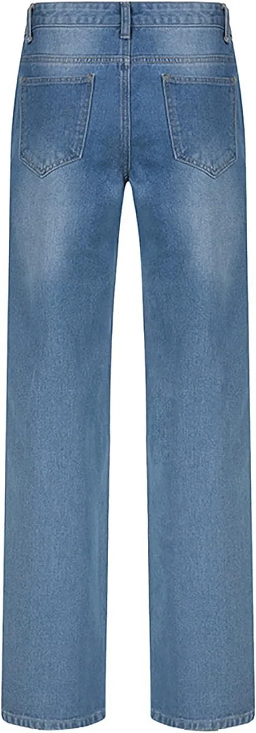 Baggy Jeans for Women,Women's Baggy Denim Pants High Waisted Y2K Wide Leg Hip Hop Boyfriend Jeans Streetwear Trousers