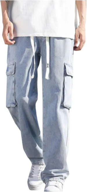 Baggy Jeans Men Relaxed Fit Straight-Leg Casual Jeans for Men Y2K Hip Hop Harajuku Denim Pants Streetwear Cowboy