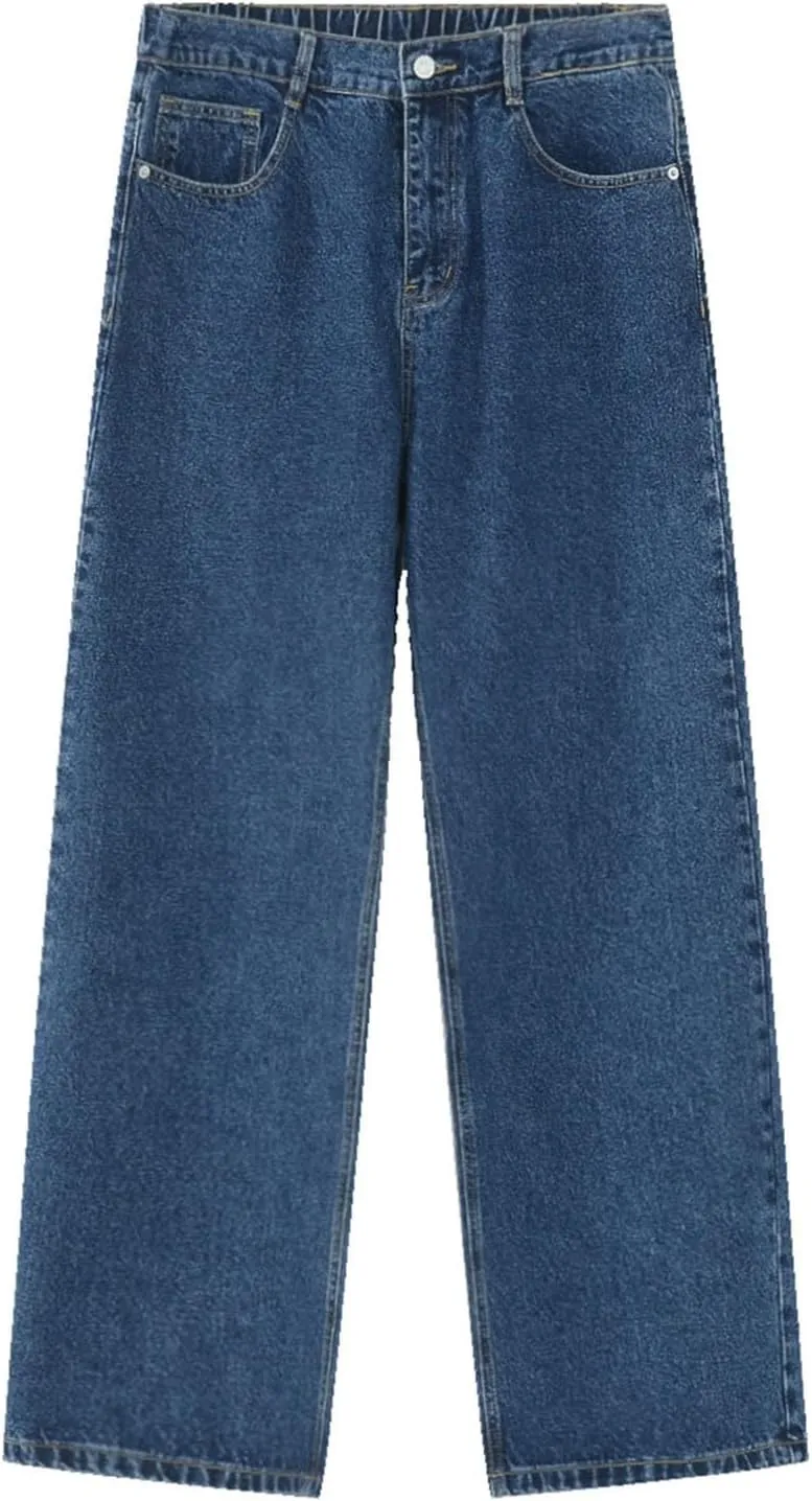 Baggy Jeans Men Wide Leg Big Tall Denim Pants Straight Leg Hip Hop Jeans Summer Loose Casual Work Trousers