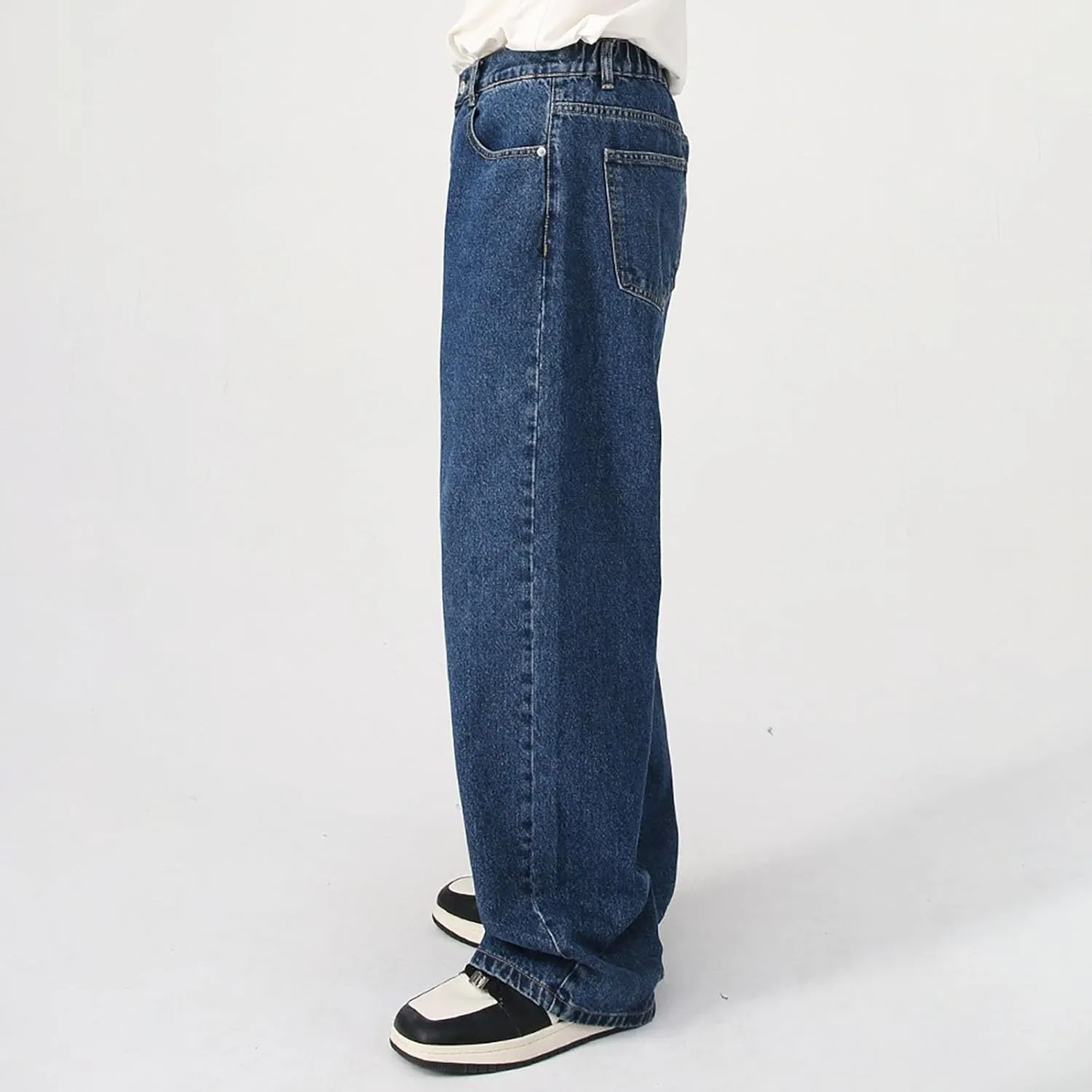 Baggy Jeans Men Wide Leg Big Tall Denim Pants Straight Leg Hip Hop Jeans Summer Loose Casual Work Trousers