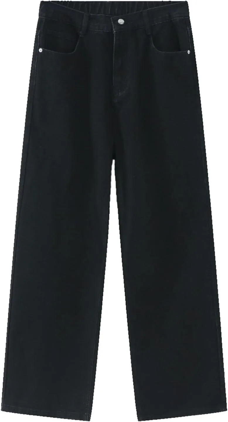 Baggy Jeans Men Wide Leg Big Tall Denim Pants Straight Leg Hip Hop Jeans Summer Loose Casual Work Trousers