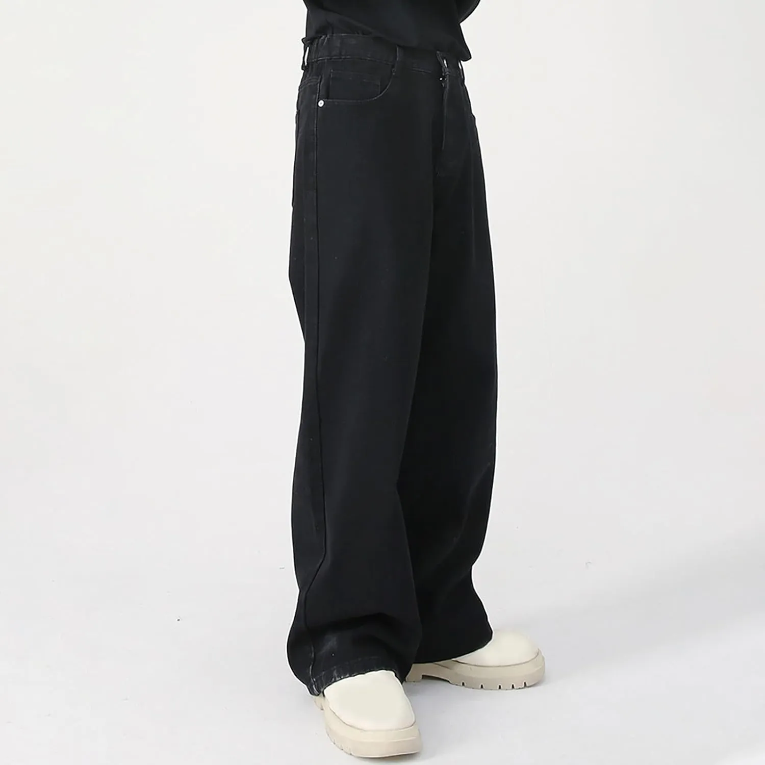 Baggy Jeans Men Wide Leg Big Tall Denim Pants Straight Leg Hip Hop Jeans Summer Loose Casual Work Trousers