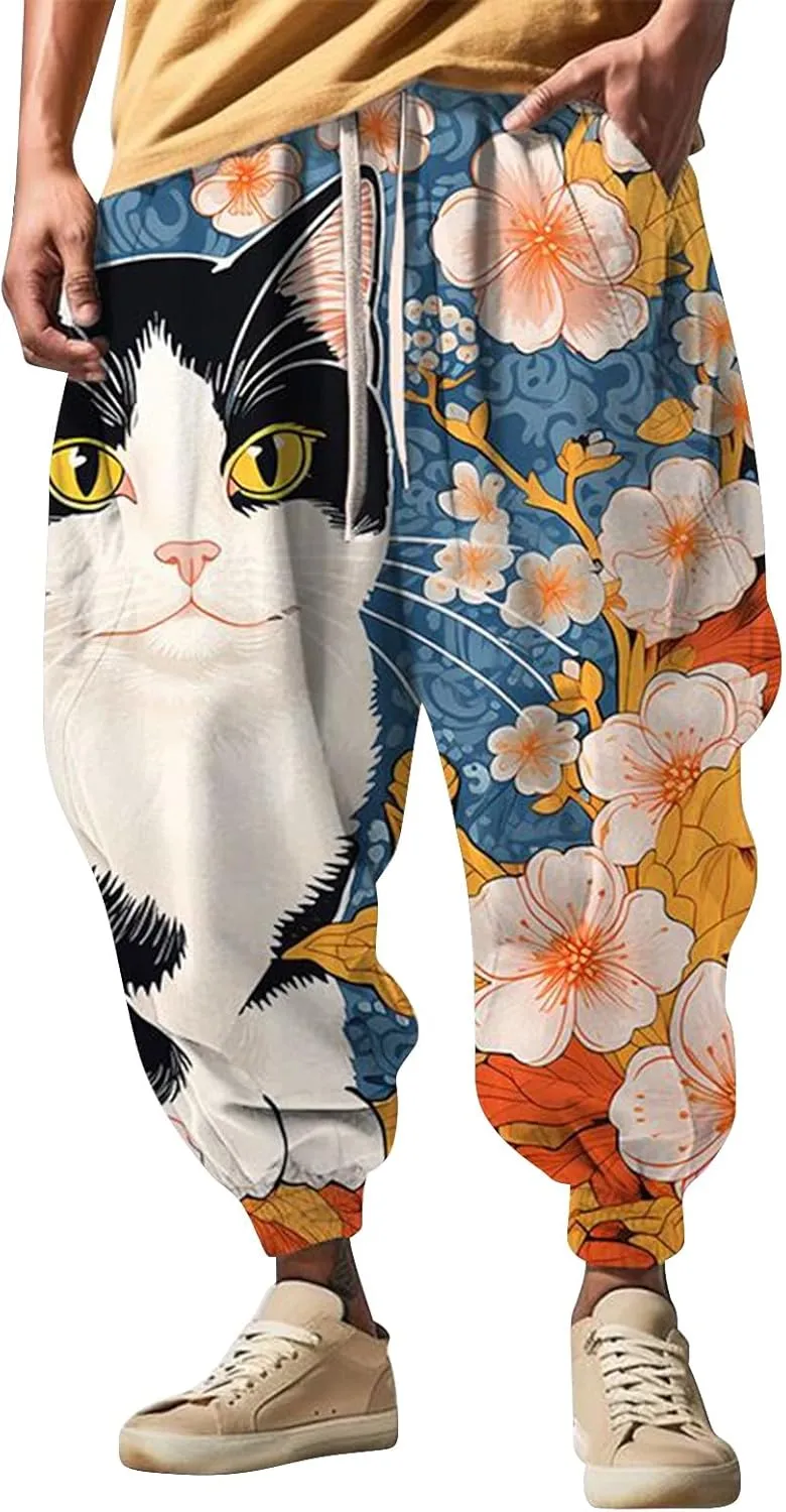 Baggy Wide Leg Pants Fashion Street Feel Casual Sweatpants Mens Drawstring Aladdil Hippie Harem Pants Yoga Pants Men