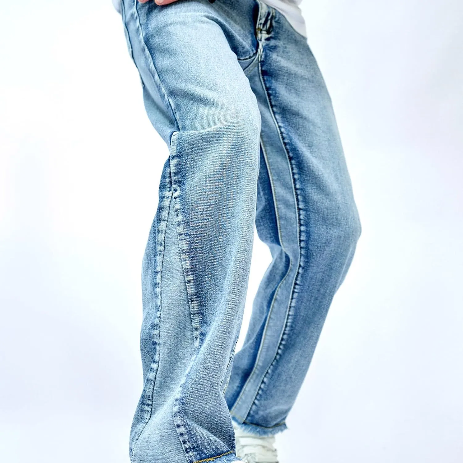 Bidobibo Carpenter Jeans for Men Relaxed Fit Distressed Jeans Men Fashion Straight Leg Comfort Flex Waist Jeans Casual Pants