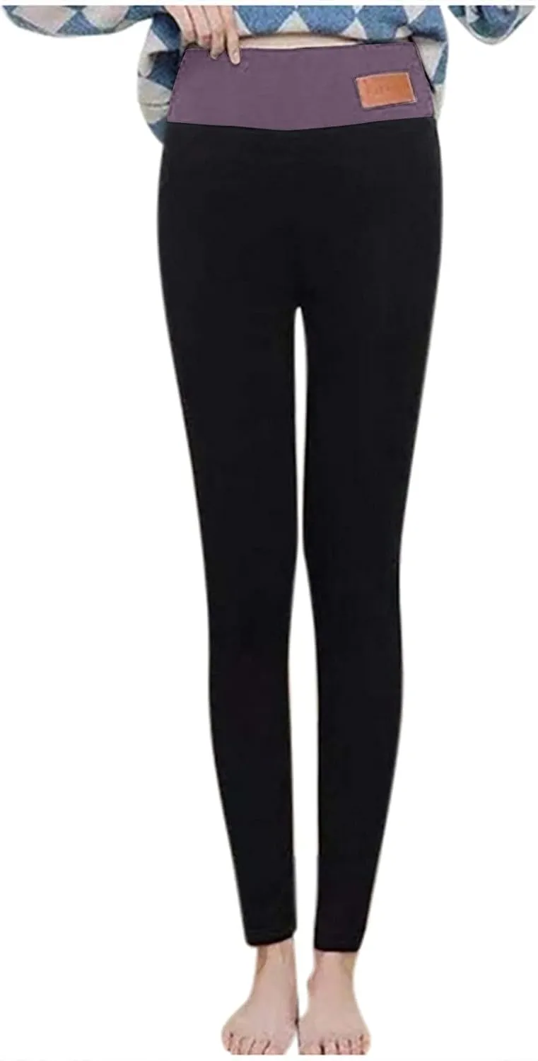 Bidobibo Fleece Lined Leggings Women Plus Size Slim Fit Warm Joggers High Waisted Thermal Joggers for Women Slim Yoga Pants