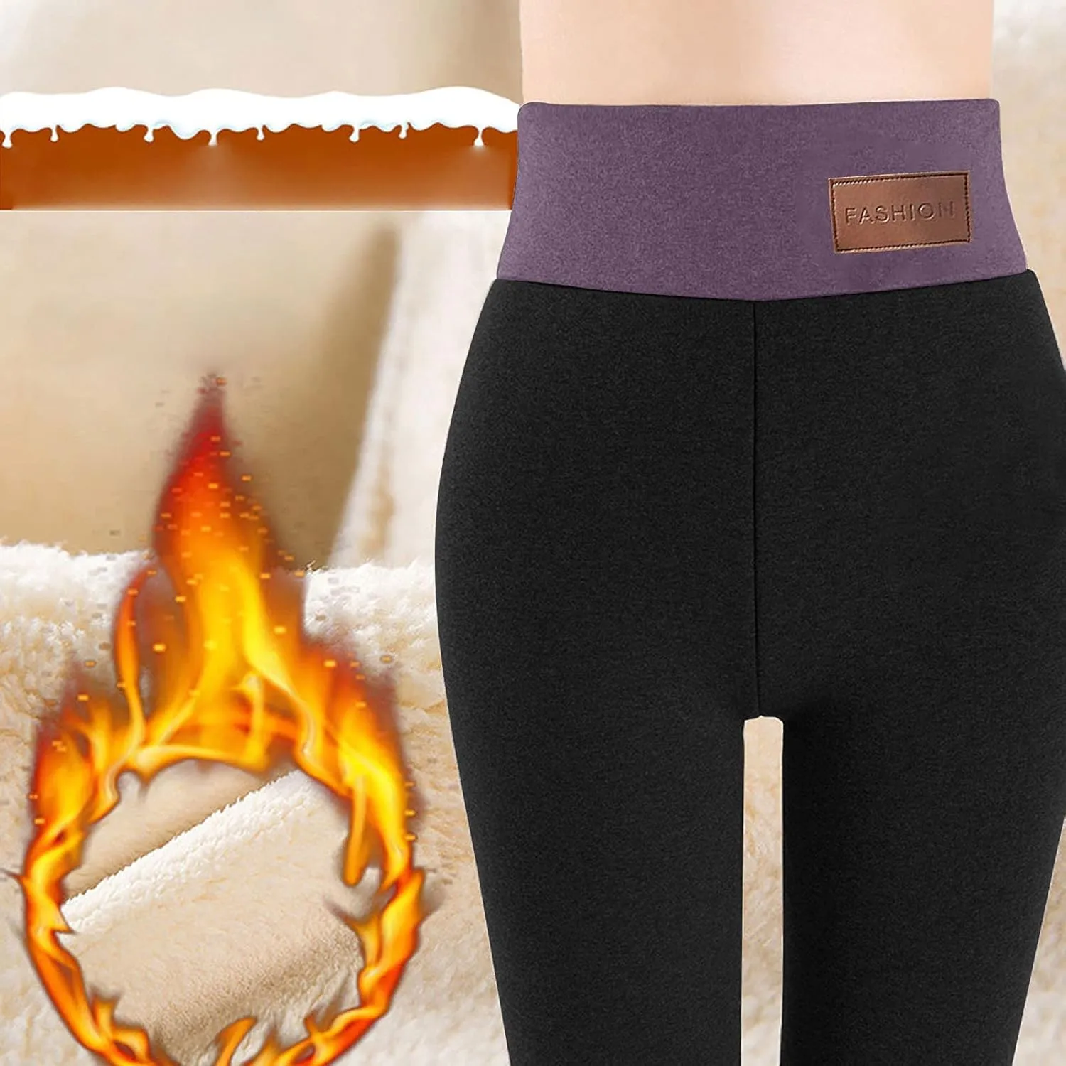 Bidobibo Fleece Lined Leggings Women Plus Size Slim Fit Warm Joggers High Waisted Thermal Joggers for Women Slim Yoga Pants