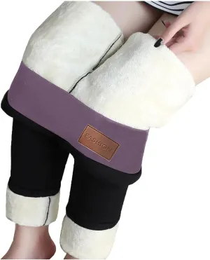Bidobibo Fleece Lined Leggings Women Plus Size Slim Fit Warm Joggers High Waisted Thermal Joggers for Women Slim Yoga Pants