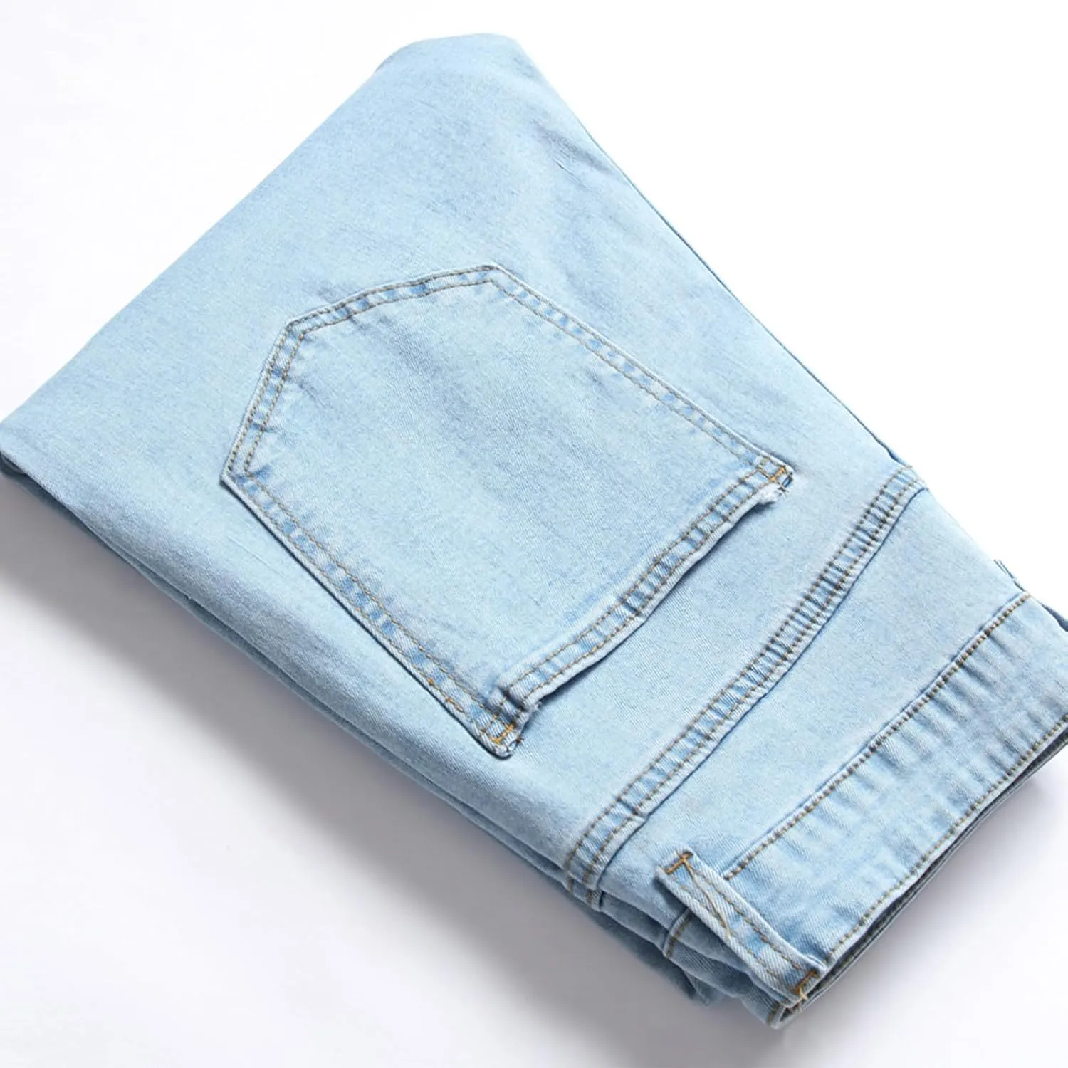 Bidobibo Mens Jeans Stretch Slim Fit Ripped Jeans Y2K Hip Hop Distressed Denim Pants Straight Leg Skinny Slim Fit Biker Jeans