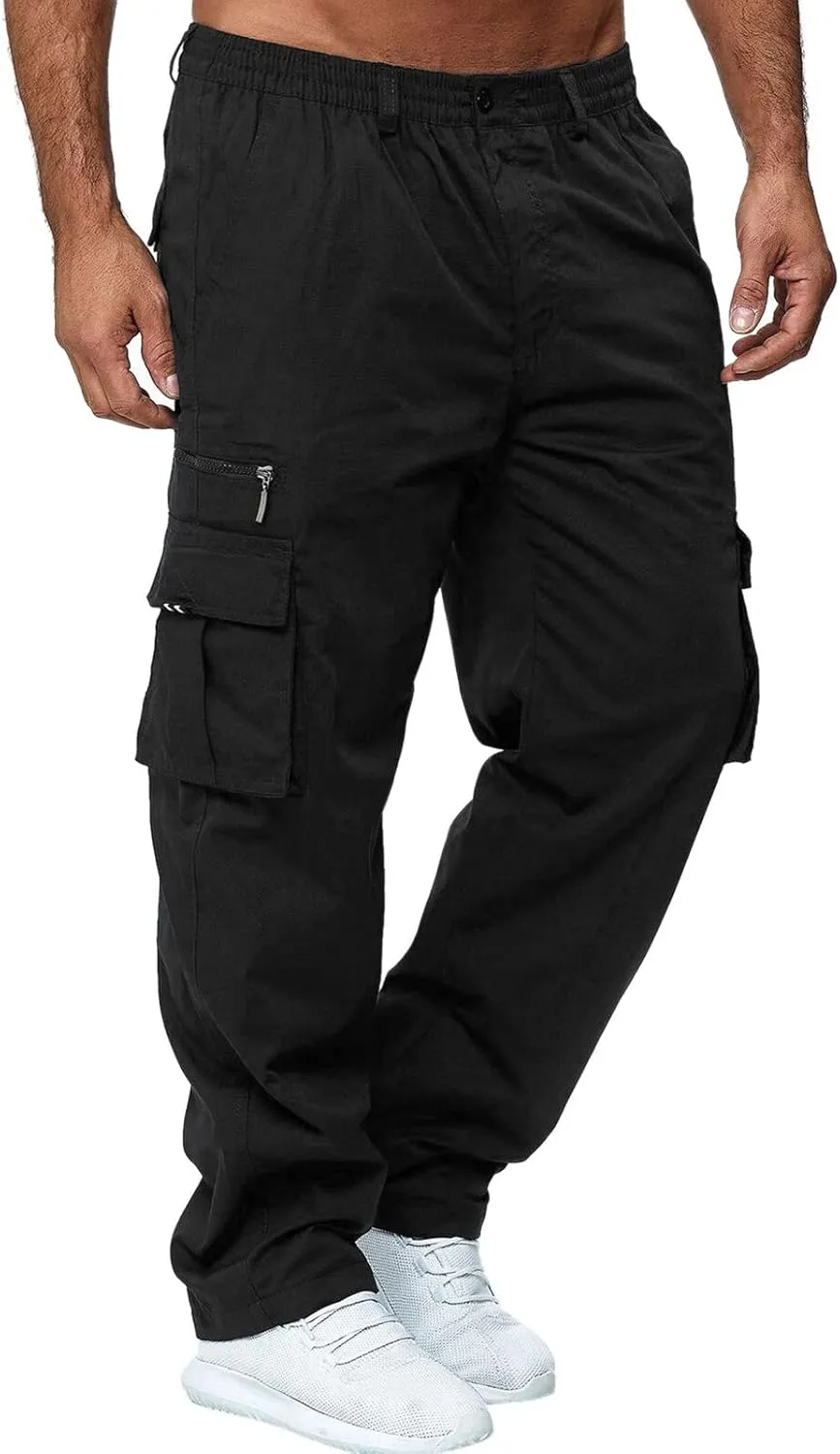 BIFUTON Mens Cargo Pants, Men's Athletic Workout Joggers Lightweight Running Pants Casual Jogging Gym Sweatpants Active Pants