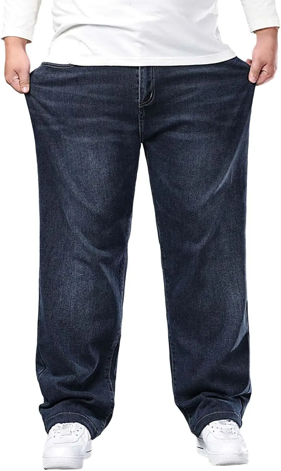 Big Baggy Jeans Mens 7XL Wide Legs Denim Pants Loose Casual Jeans Summer Plus Size Comfy Trousers