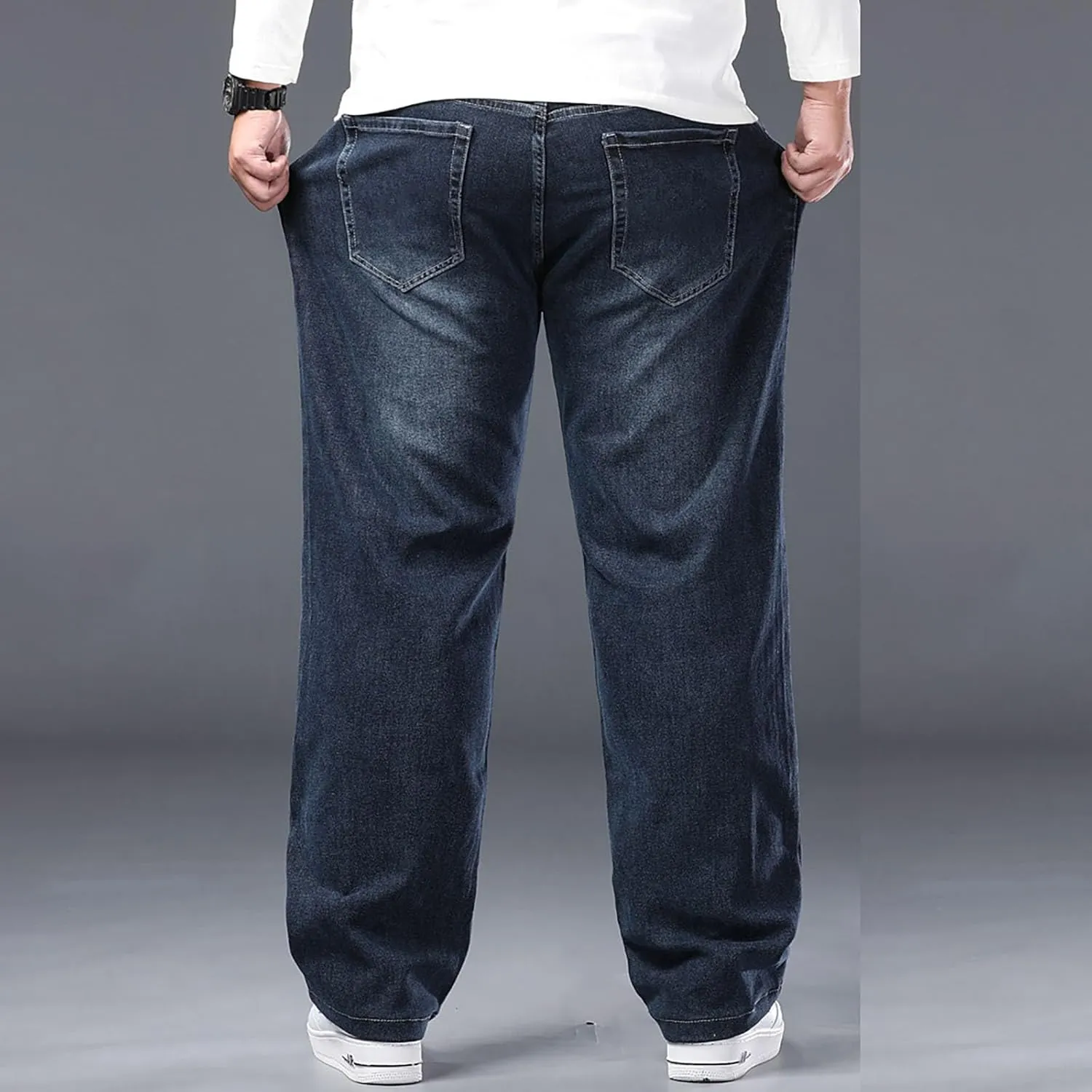 Big Baggy Jeans Mens 7XL Wide Legs Denim Pants Loose Casual Jeans Summer Plus Size Comfy Trousers