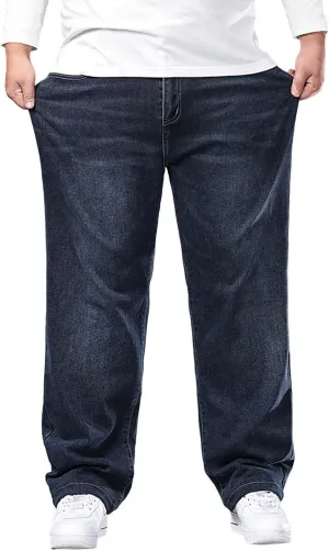 Big Baggy Jeans Mens 7XL Wide Legs Denim Pants Loose Casual Jeans Summer Plus Size Comfy Trousers
