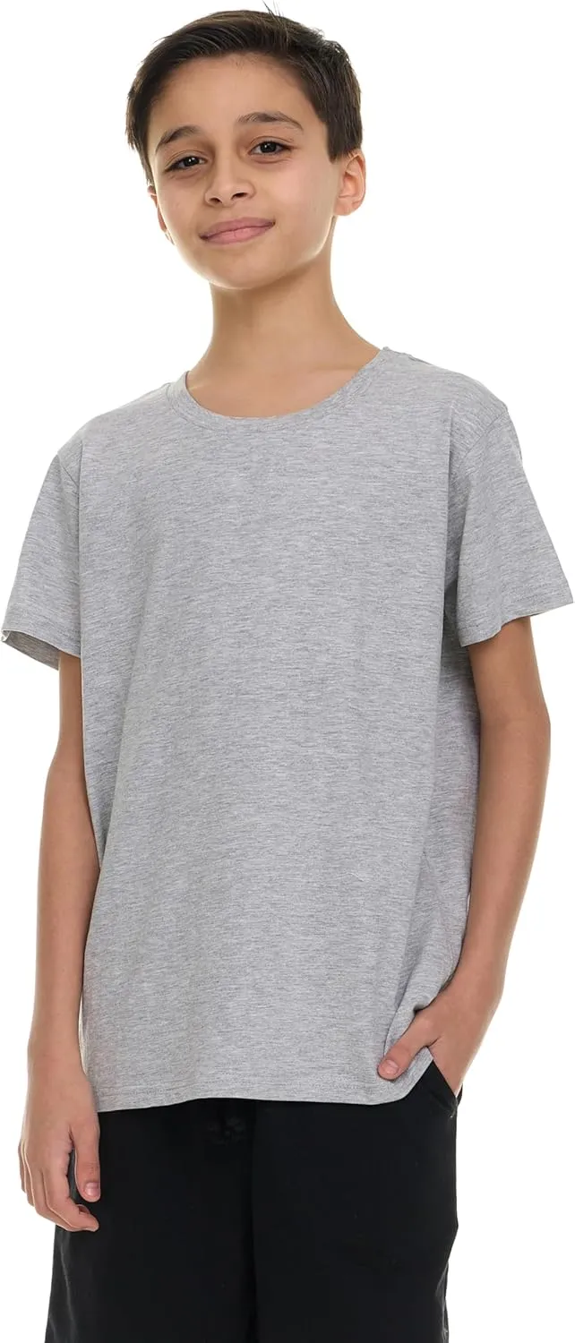 Boys 4-Pack Solid Color T-Shirts - Sizes 4-18 Tee Shirts - Essential Wardrobe Staples for Active Boys.
