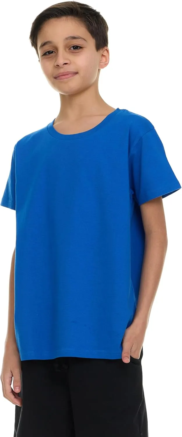 Boys 4-Pack Solid Color T-Shirts - Sizes 4-18 Tee Shirts - Essential Wardrobe Staples for Active Boys.