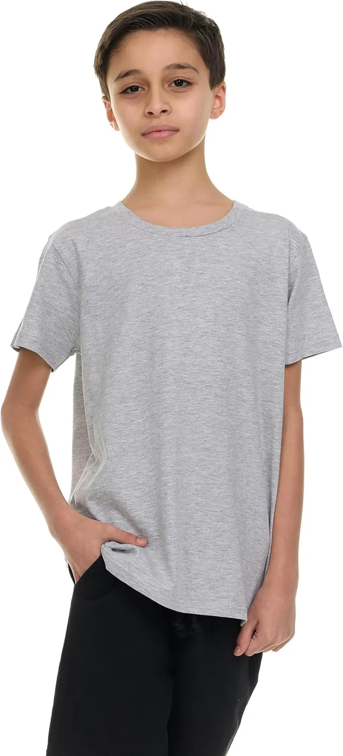 Boys 4-Pack Solid Color T-Shirts - Sizes 4-18 Tee Shirts - Essential Wardrobe Staples for Active Boys.
