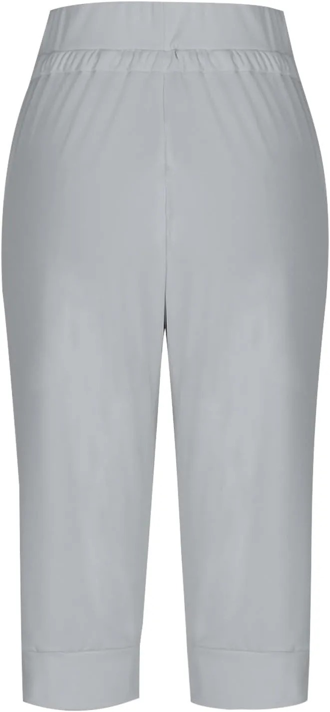 Capris Pant for Women High Waist Drawstring Stretch Jogger Soft Lightweight Yoga Hiking Pant with Pockets