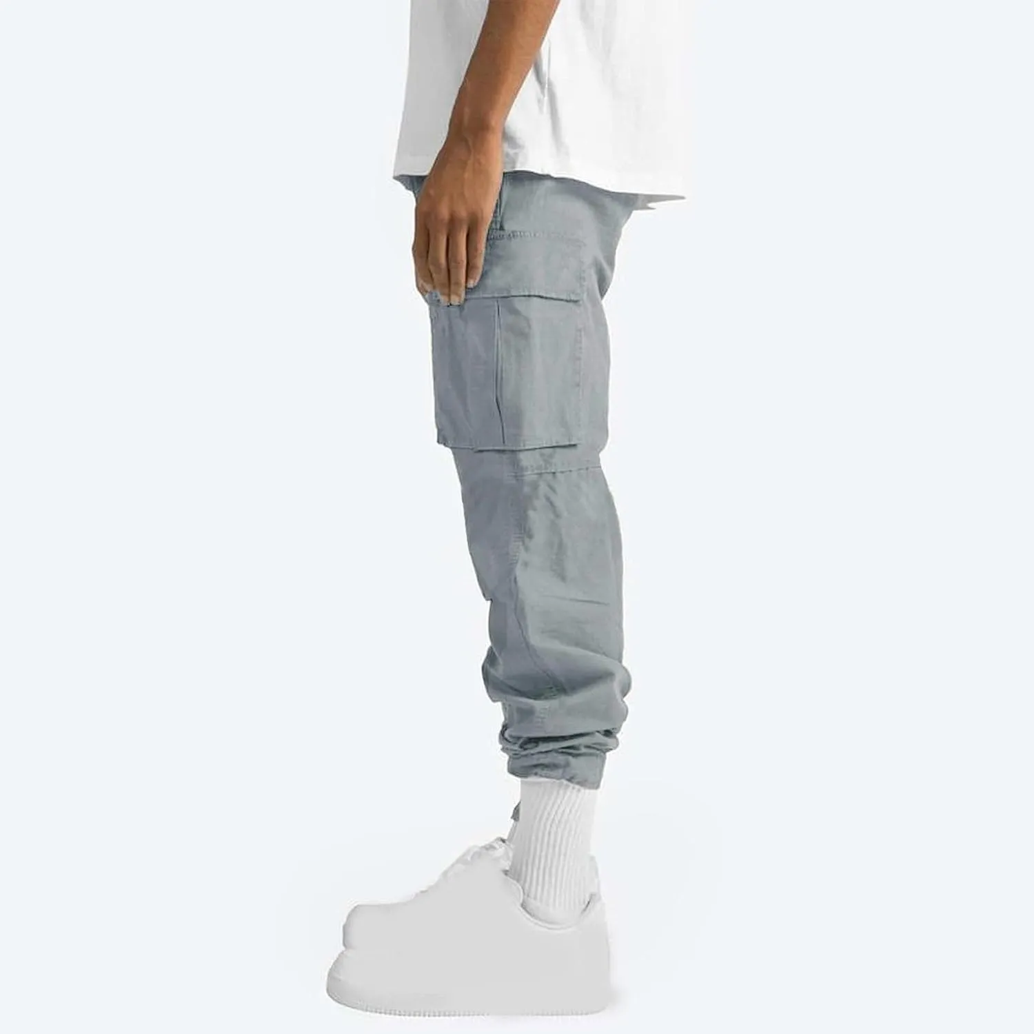 Cargo Pants for Men 2024 Relaxed Fit Causal Work Streetwear Khaki Baggy Joggers with Zipper Pockets Drawstring Sweatpants