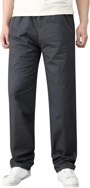 Cargo Pants for Men,Mens Relaxed Fit Cargo Pants Casual Drawstring Outdoor Athletic Jogger Sports Trousers