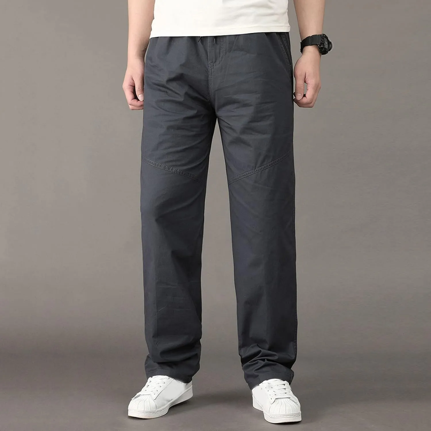 Cargo Pants for Men,Mens Relaxed Fit Cargo Pants Casual Drawstring Outdoor Athletic Jogger Sports Trousers