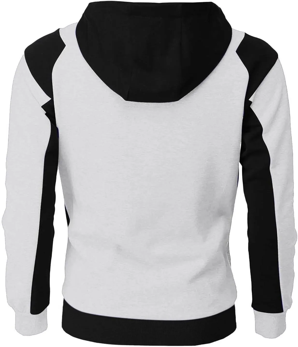 Color Block Hoodies for Men Slim Fit Lightweight Long Sleeve Full Zip Drawstring Hooded Sweatshirts Track Jackets