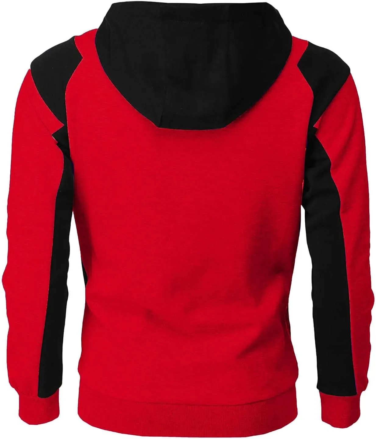 Color Block Hoodies for Men Slim Fit Lightweight Long Sleeve Full Zip Drawstring Hooded Sweatshirts Track Jackets