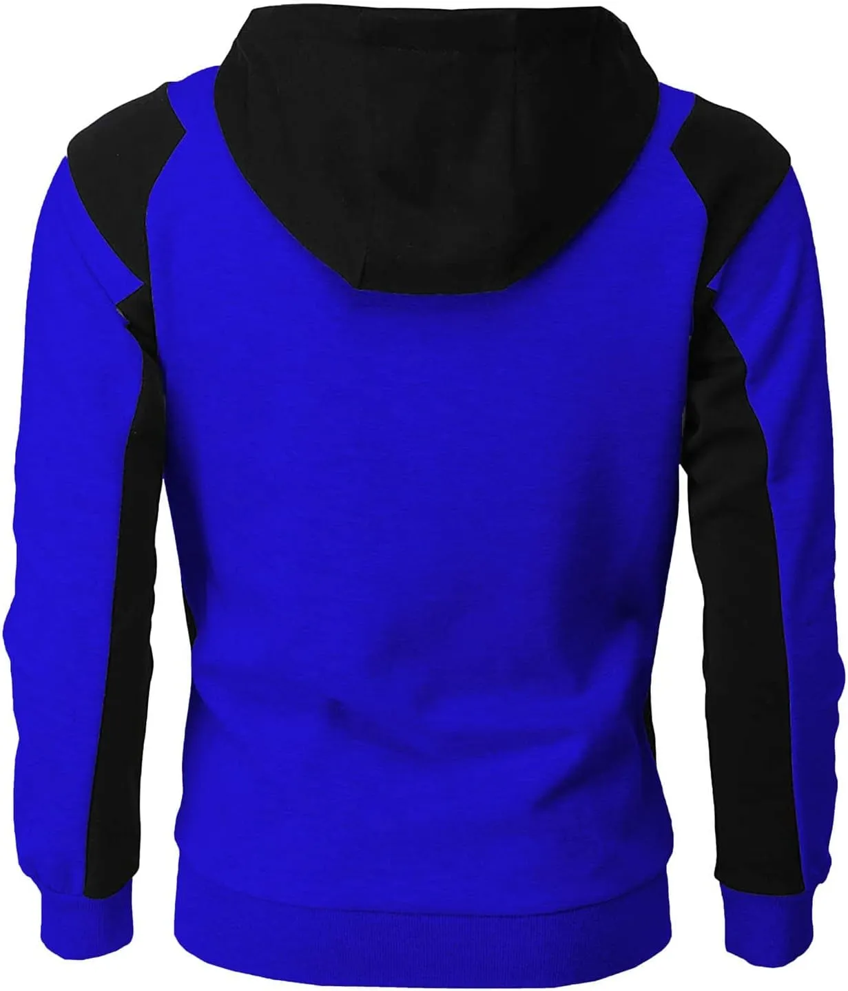 Color Block Hoodies for Men Slim Fit Lightweight Long Sleeve Full Zip Drawstring Hooded Sweatshirts Track Jackets