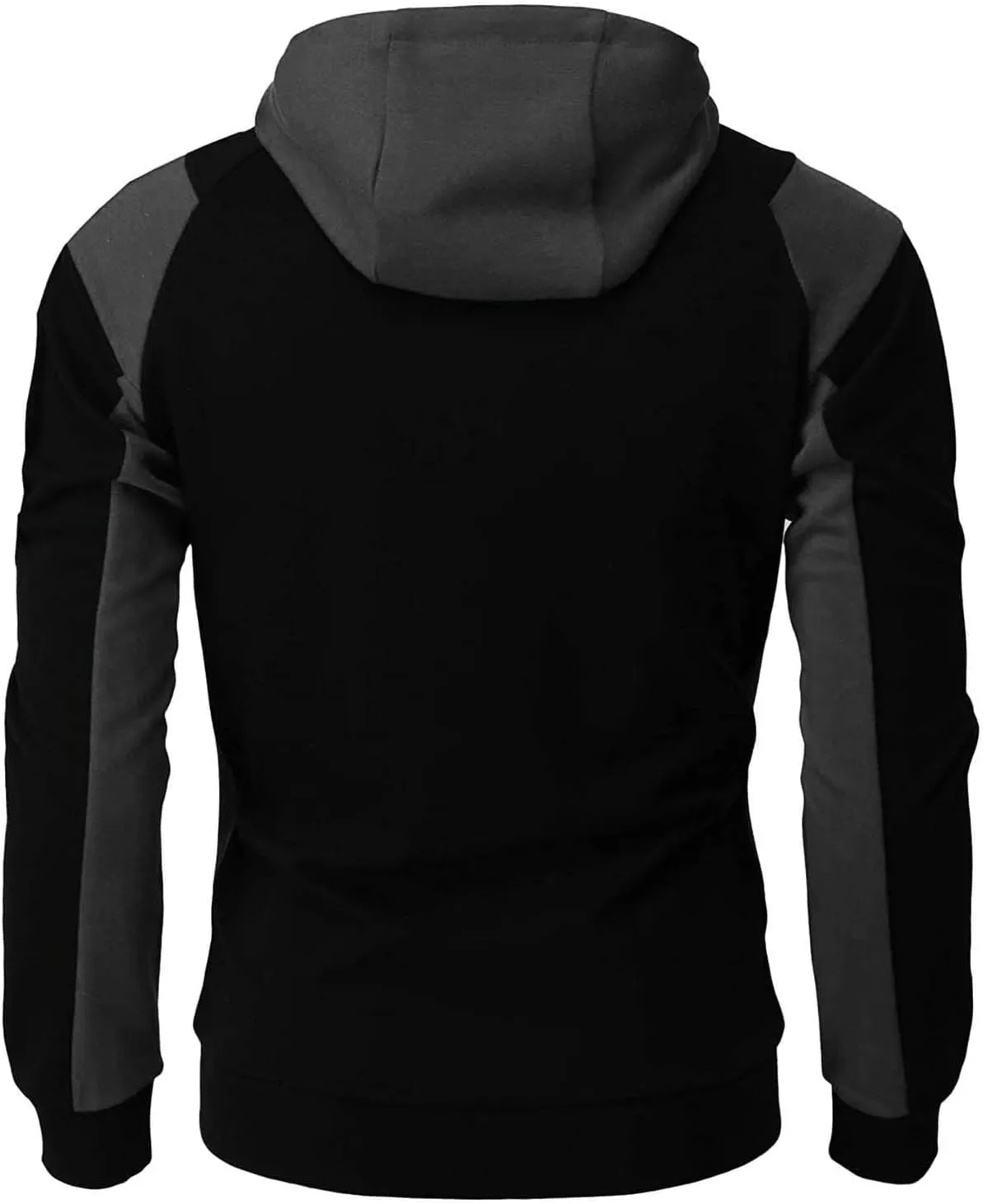 Color Block Hoodies for Men Slim Fit Lightweight Long Sleeve Full Zip Drawstring Hooded Sweatshirts Track Jackets