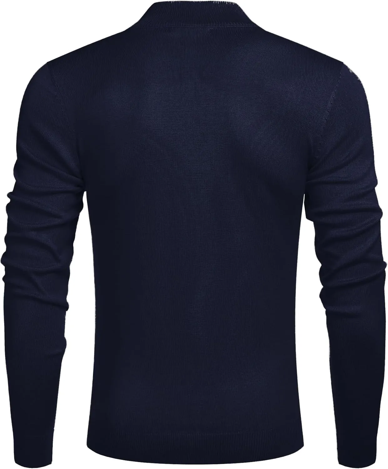 COOFANDY Men's Quarter Zip Up Sweaters Slim Fit Lightweight Mock Neck Pullover Casual Polo Sweaters