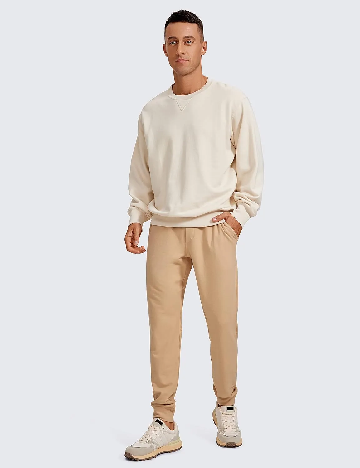 CRZ YOGA Men's Joggers Sweatpants - 29'' Cotton Casual Lounge Workout Athletic Basic Joggers Pants with Pockets