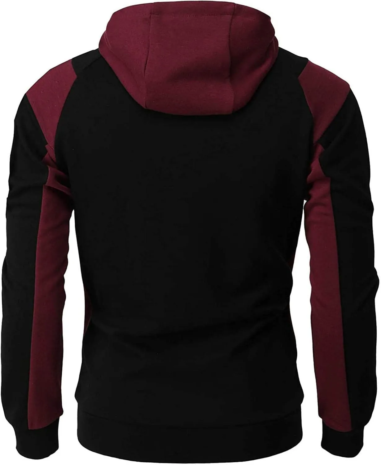 Ctreela Mens Fashion Color Block Hoodies Zip Up Jacket Workout Hooded Sweatshirts Slim-Fit Fall Lightweight Hoodie Coats
