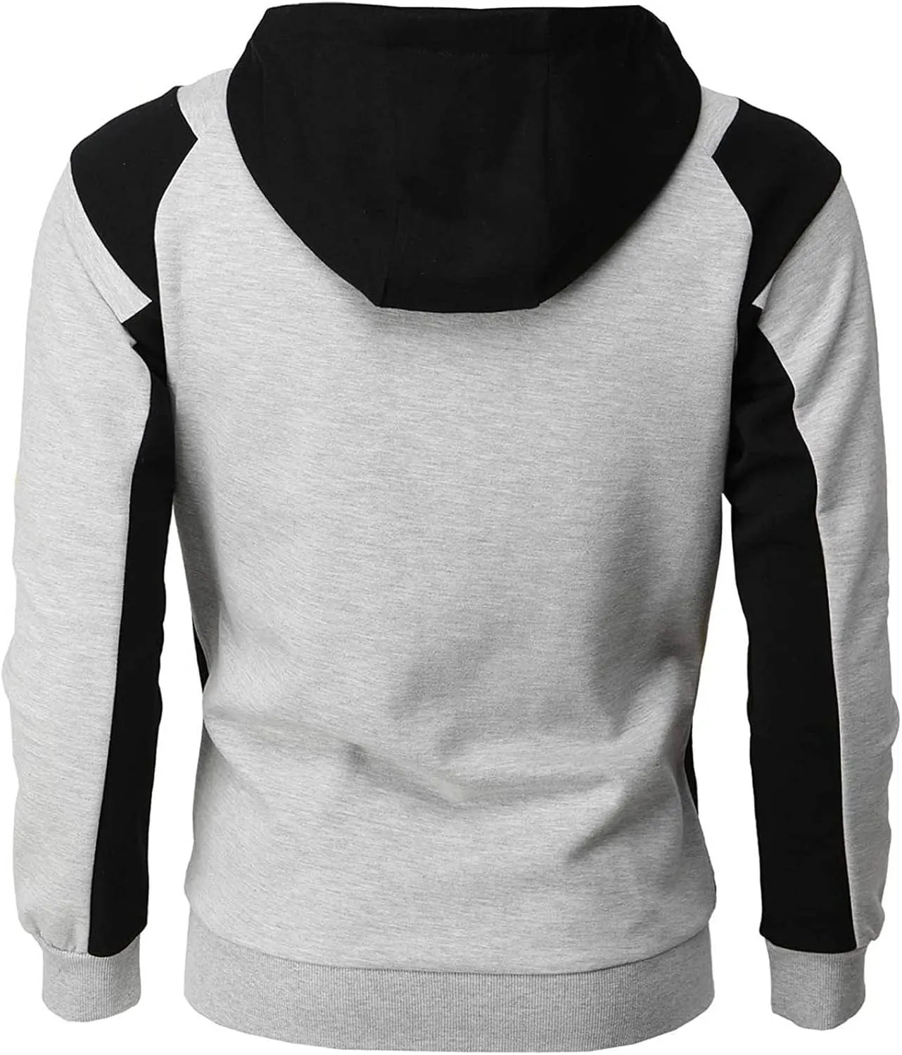 Ctreela Mens Fashion Color Block Hoodies Zip Up Jacket Workout Hooded Sweatshirts Slim-Fit Fall Lightweight Hoodie Coats