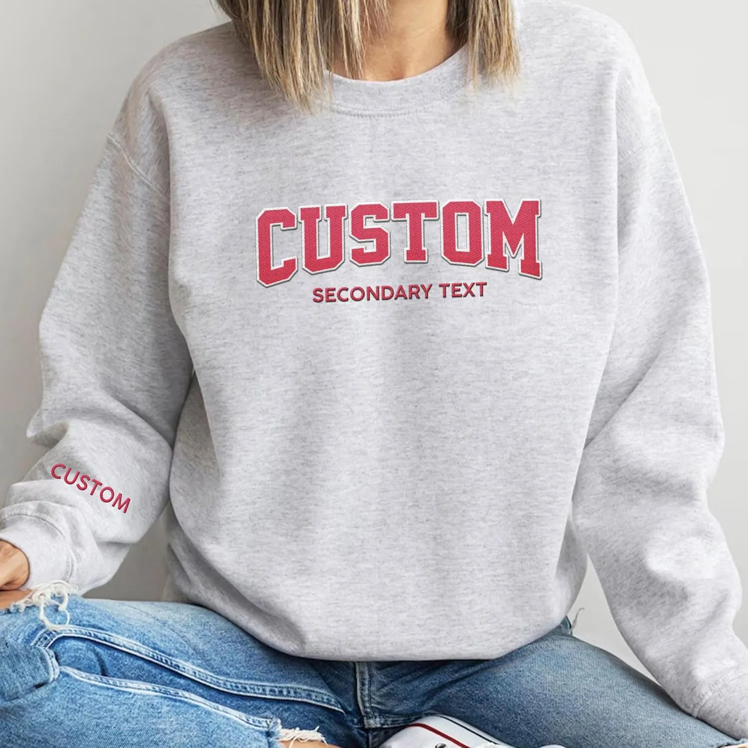 Custom Embroidered Sweatshirts & Hoodie Design Your Own, Personalized Sweatshirts Hoodie, Add Your Own Custom Text