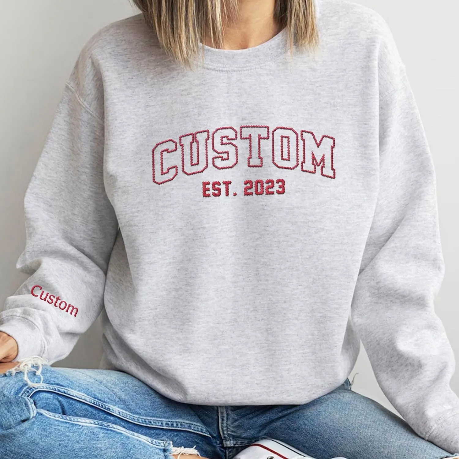 Custom Embroidered Sweatshirts & Hoodie Design Your Own, Personalized Sweatshirts Hoodie, Add Your Own Custom Text