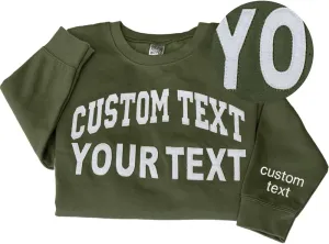 Custom Embroidered Sweatshirts Design Your Own, Add Your Own Custom Text, Customized Embroidered Felt Sweatshirt Hoodie Men Women Personalized Embroidery Gift, Valentine, Christmas