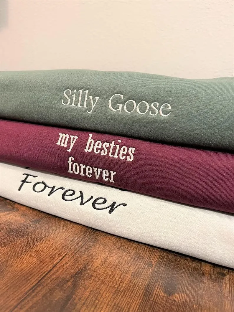 Custom Embroidered Sweatshirts Design Your Own, Personalized Crewneck Sweatshirt, Add Your Own Custom Text Shirt