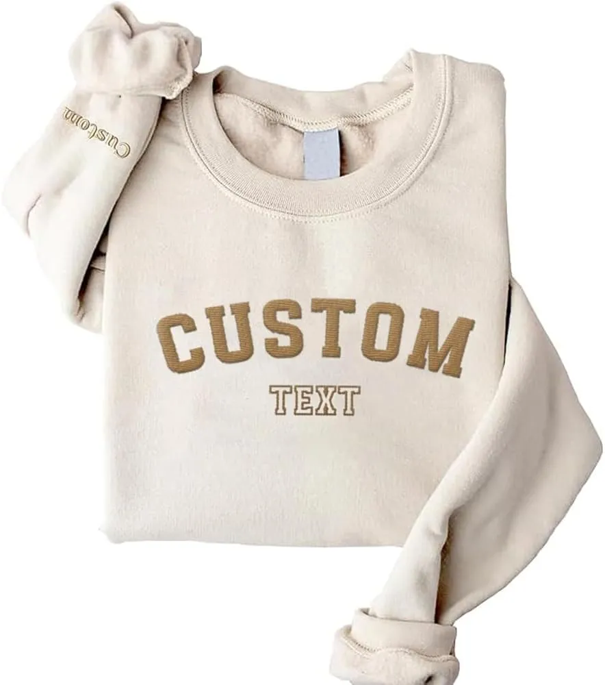 Custom Embroidered Sweatshirts Design Your Own, Personalized Crewneck Sweatshirt For Women, Add Your Own Custom Text, Sweatshirts For Men Women, Custom Embroidered Hoodie, Mothers Day, Christmas