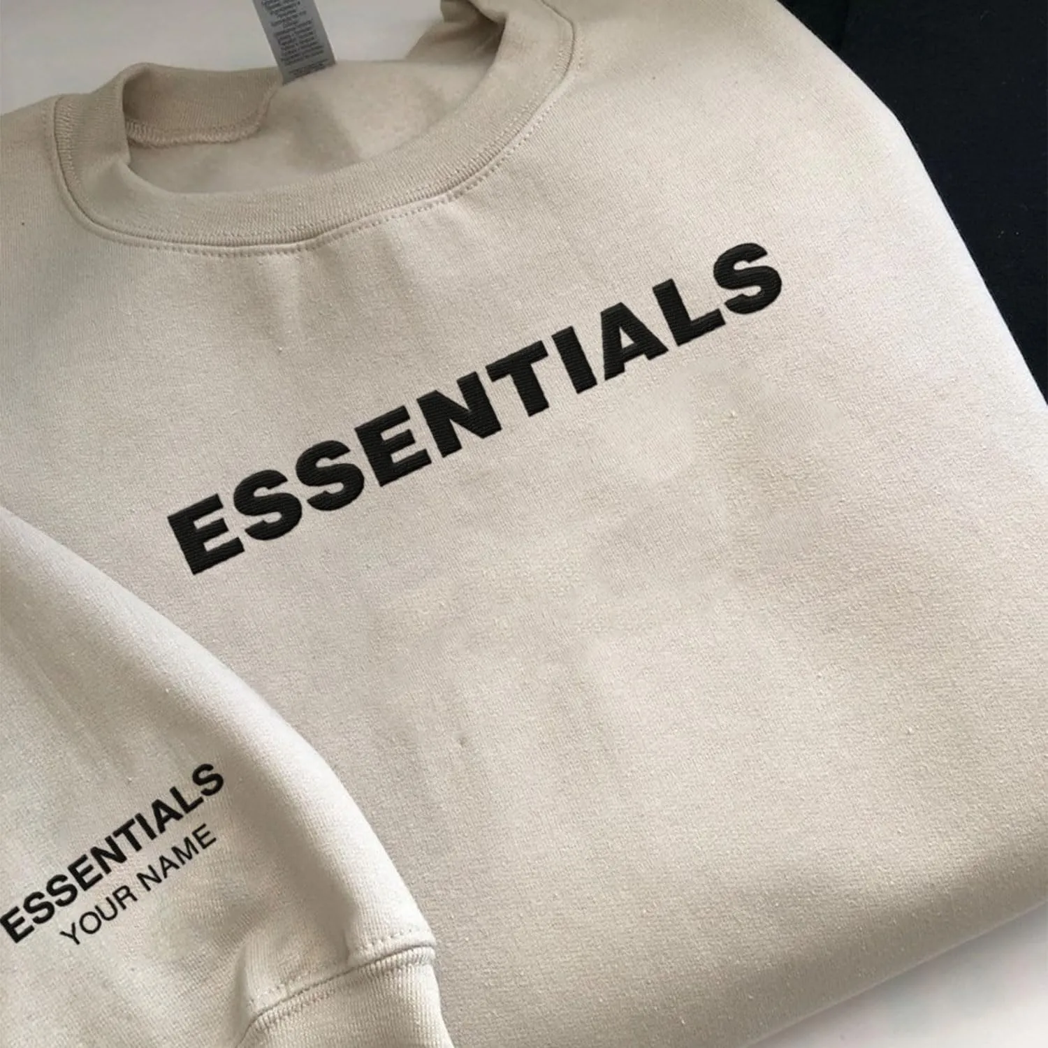 Custom Name Essentials Embroidered Sweatshirt Hip Hop Graphic Hoodie For Men Women, Cotton Essentials Sweatshirt Streetwear