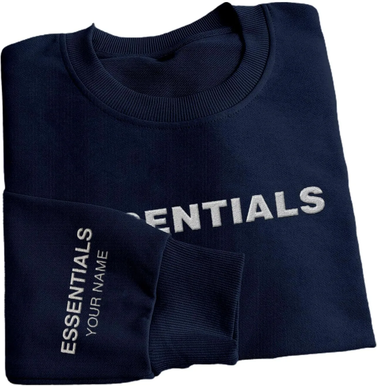 Custom Name Essentials Embroidered Sweatshirt Hip Hop Graphic Hoodie For Men Women, Cotton Essentials Sweatshirt Streetwear
