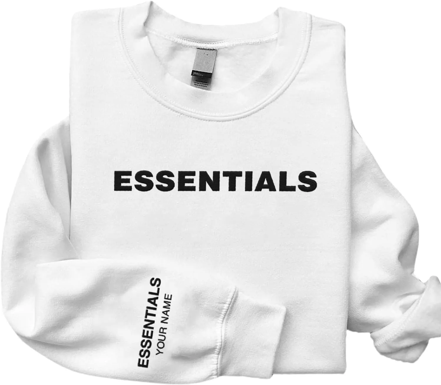 Custom Name Essentials Embroidered Sweatshirt Hip Hop Graphic Hoodie For Men Women, Cotton Essentials Sweatshirt Streetwear