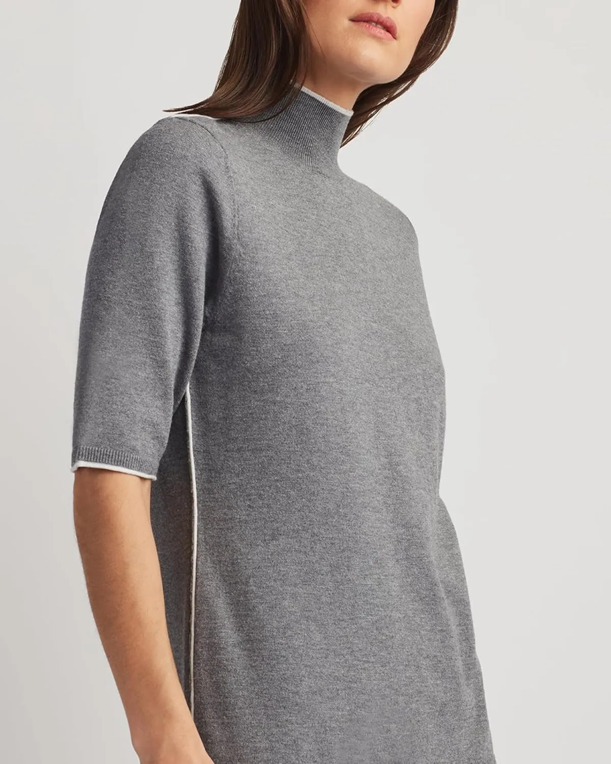 ELLEN TRACY Women's Mock Neck Sweater, Carlee Elbow Sleeve Turtleneck Pullover Shirt Top