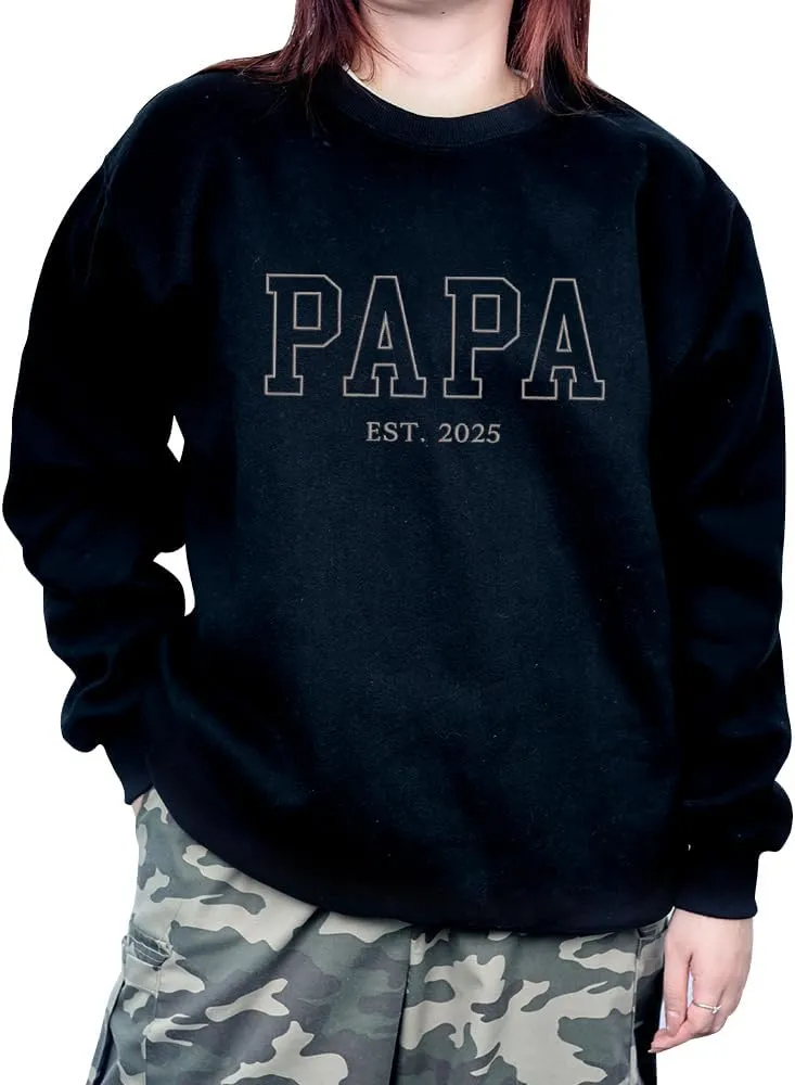 Embroidered Sweatshirts for Women Mom Sweatshirts Gift Crewneck New Mom Wife Pregnancy Reveal Gifts