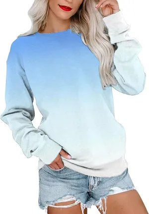 Fall Sweatshirts for Women Trendy, Womens Casual Crewneck Sweatshirts Long Sleeve Cute Tunic Tops Loose Fitting Pullover Top