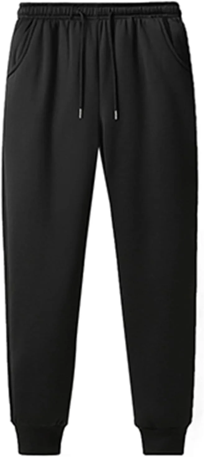 Fleece Joggers Men Winter Warm Sherpa Lined Sweatpants with Pockets Relaxed Fit Athletic Track Pants Thermal Pants