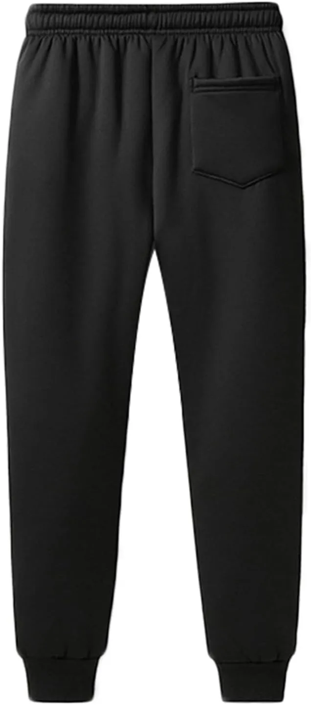 Fleece Joggers Men Winter Warm Sherpa Lined Sweatpants with Pockets Relaxed Fit Athletic Track Pants Thermal Pants